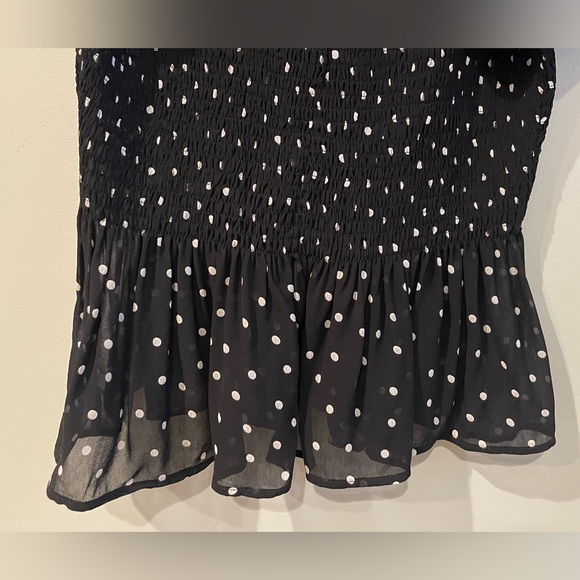 Zara Peplum Polka Dot Shirt Large - Picture 6 of 6